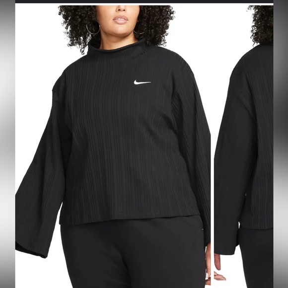 Rib Mock Neck Sweatshirt - Picture 1 of 6